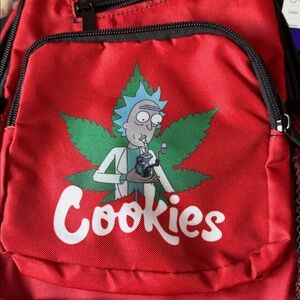 Red Cookies Sling Nylon Backpack 9” X 13”.
